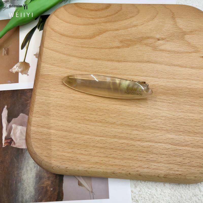 French Retro Oval Acetate Hair Clip - Water Drop Shape Bangs Accessory