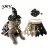 Small Medium Dog Cat Costume 1 Set Halloween Witch Costume, Black Cape And Wizard Hat, Moon Hat Cloak Star Pointed for Cats Dogs Festive Party Cosplay