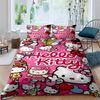 3D Printed Hello Kitty Duvet Cover and Pillowcase Bedding Set, Available for Single, Double, and King-size Beds, Suitable for