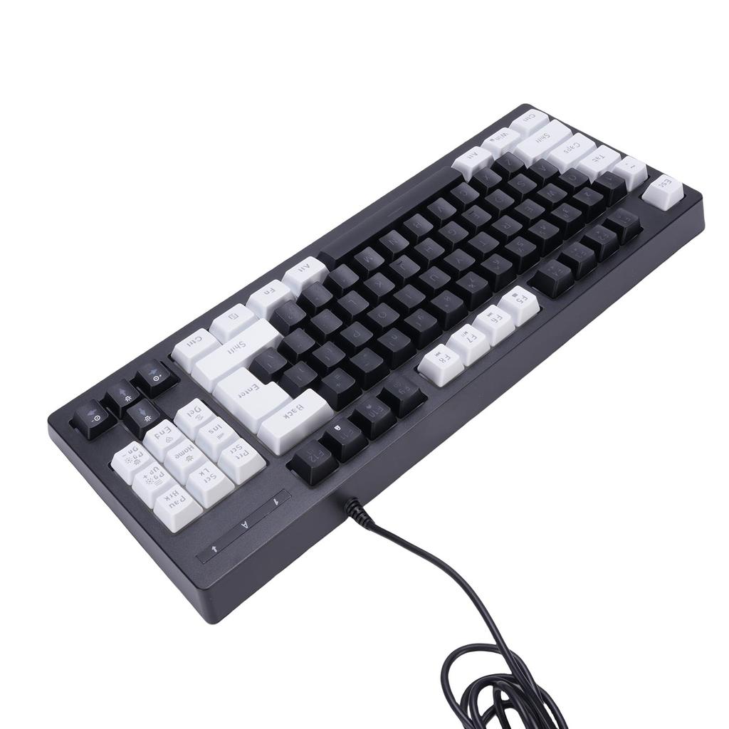 RGB Backlit Gaming Keyboard 87 Keys Compact Keyboard USB Wired Keyboard for PC Laptop Gamers Typist