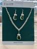 Two Piece Retro Light Luxury Zircon Water Drop Ear Hook Necklace European and American Jewelry Set for Women