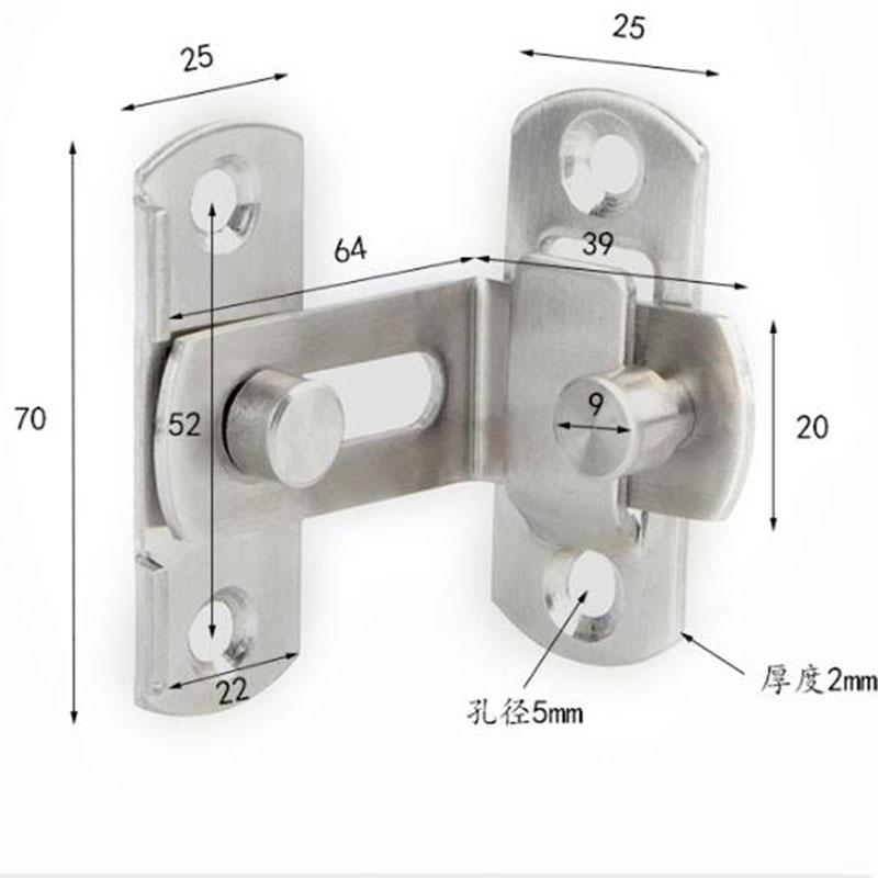 Popular 90 Degree Hasp Latches Stainless Steel Sliding Door Chain Locks Security Tools Hardware For Window Cabinet Hotel