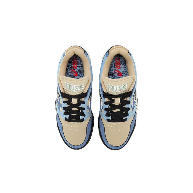 Asics Gel-Fuse Fabric Synthetic Leather Retro Versatile Low-Top Lifestyle Casual Shoes Unisex Sneaker Khaki Blue 1203A530-200