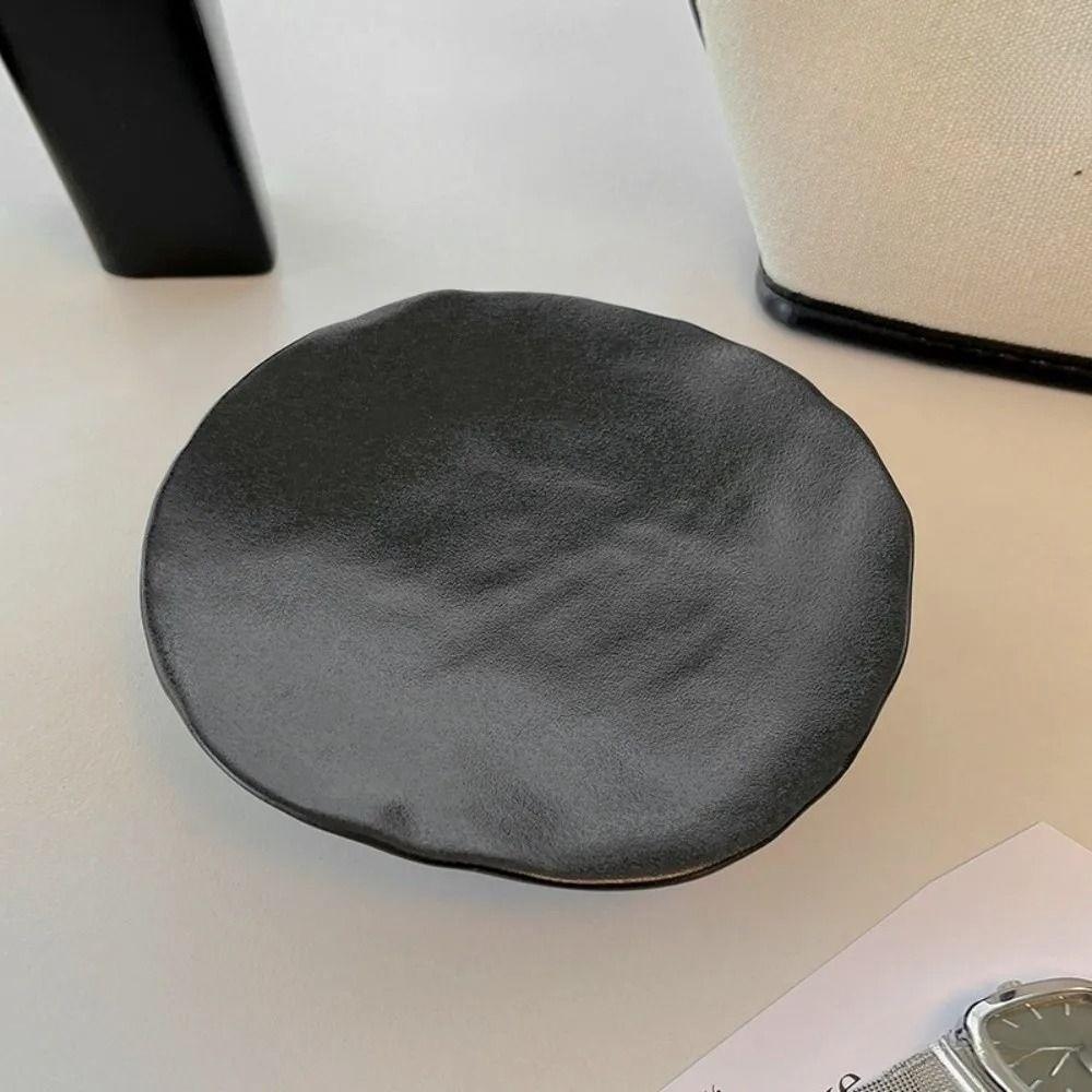 Ceramic Jewelry Storage Tray Creative Aromatherapy Candle Stand Desktop Storage Plate  Kitchen