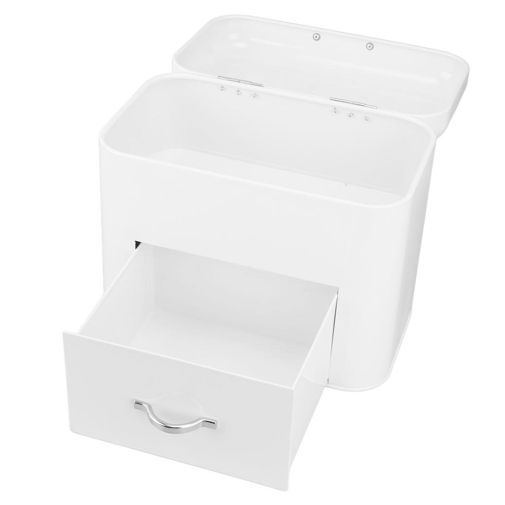 Iron Bread Box 2 Shelves Large Capacity Large Farmhouse Bread Container for Bread Bagels