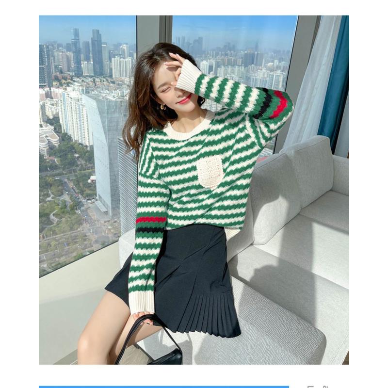 Modny Design Wszechstronny Temperament Sweter Jesień Zima Nowy Top Koreański Kobiety