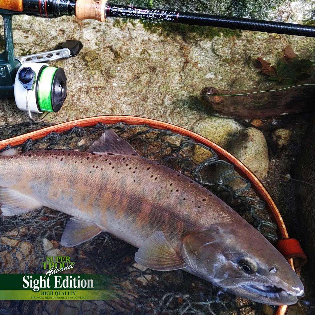 VARIVAS Super Trout Advance Sight Edition Nylon Line, 100m, 1#, 4lb, Lightning Green