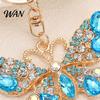 Wear-resistant Keyring Keychain Pendant Sparkling Rhinestones Butterfly Design Key Chain Colorful with Lobster Clasp Backpacks Car Bags Decorative