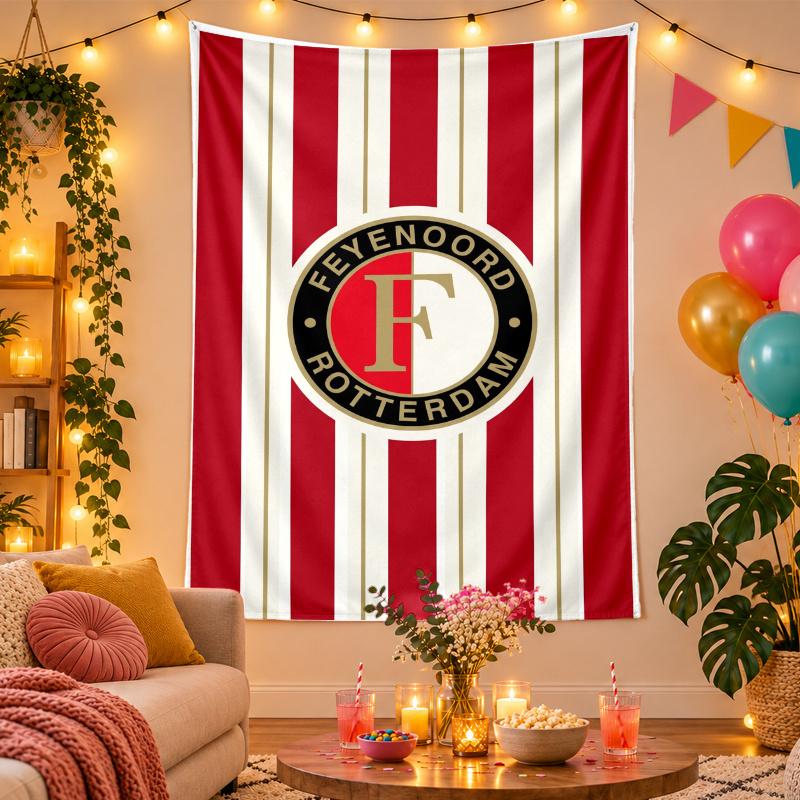 Polyester Wall Tapestry with Feyenoord Design, Decorative Hanging for Bedroom Living Room Dorm