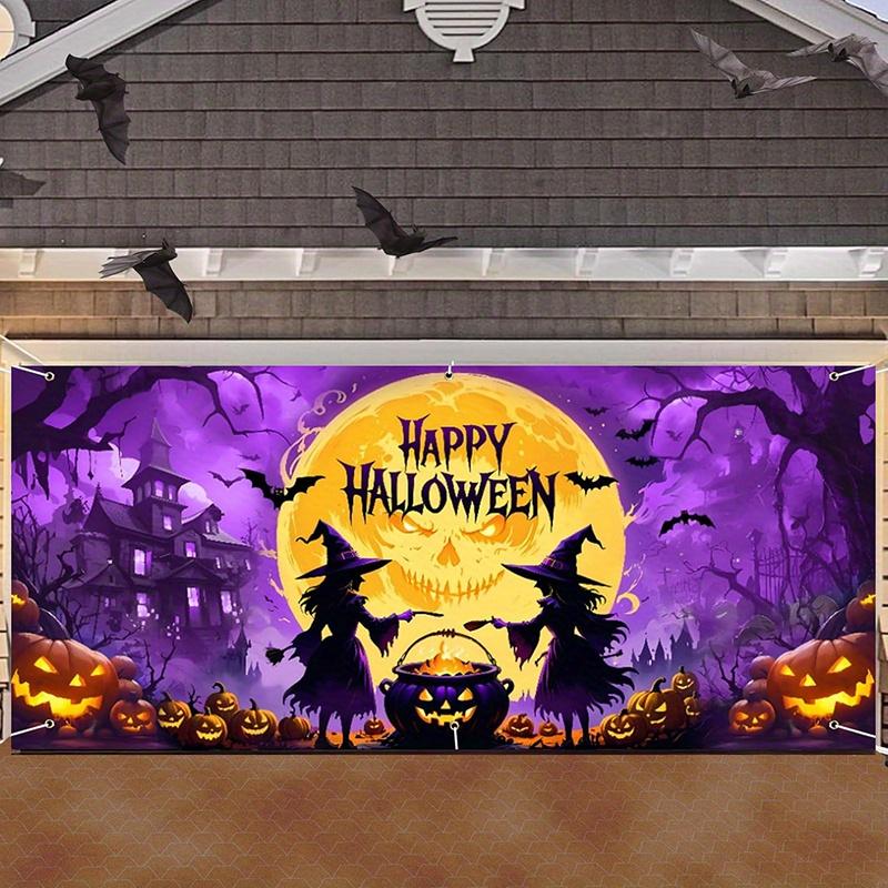 2D banner 1 piece Halloween Witch soup and pumpkin Moon contemporary style home decor various house types