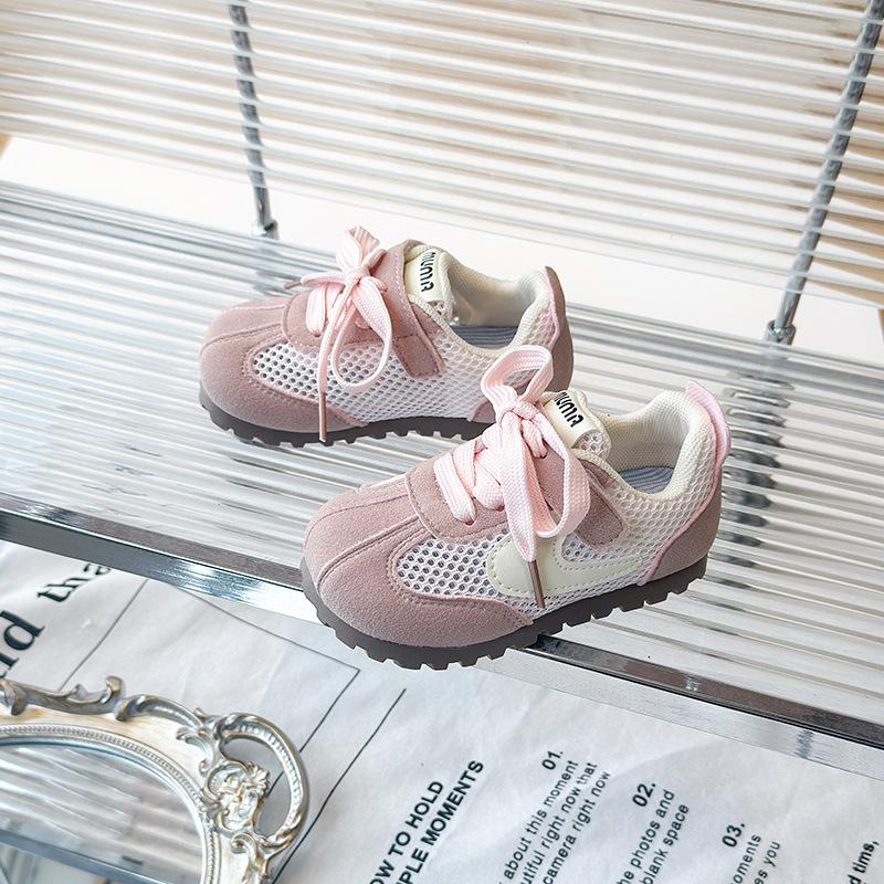 Retro single net children's baby German training shoes alphabet boys and girls casual board shoes 2025 spring and summer small middle school children'