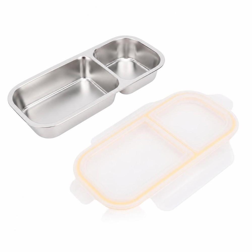 Wet Dry 304 Stainless Steel Lunch Box Portable Food Storage Meal Prep Container Travel Meal