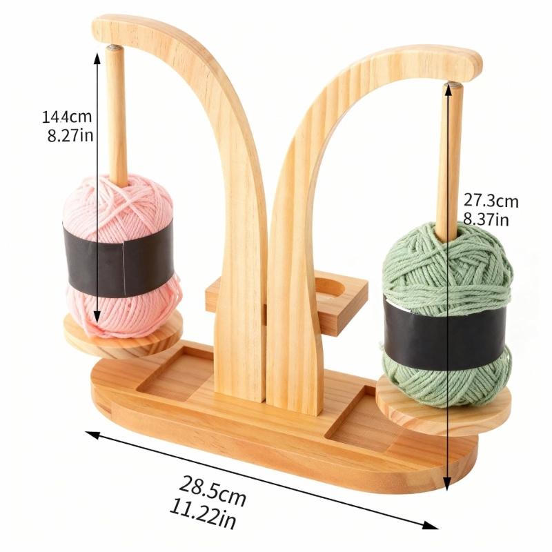Multifunctionele Roterende Garenspoel Organizer Stand Magnetische Houten Garenhouder voor Naaien Haak Breien Project