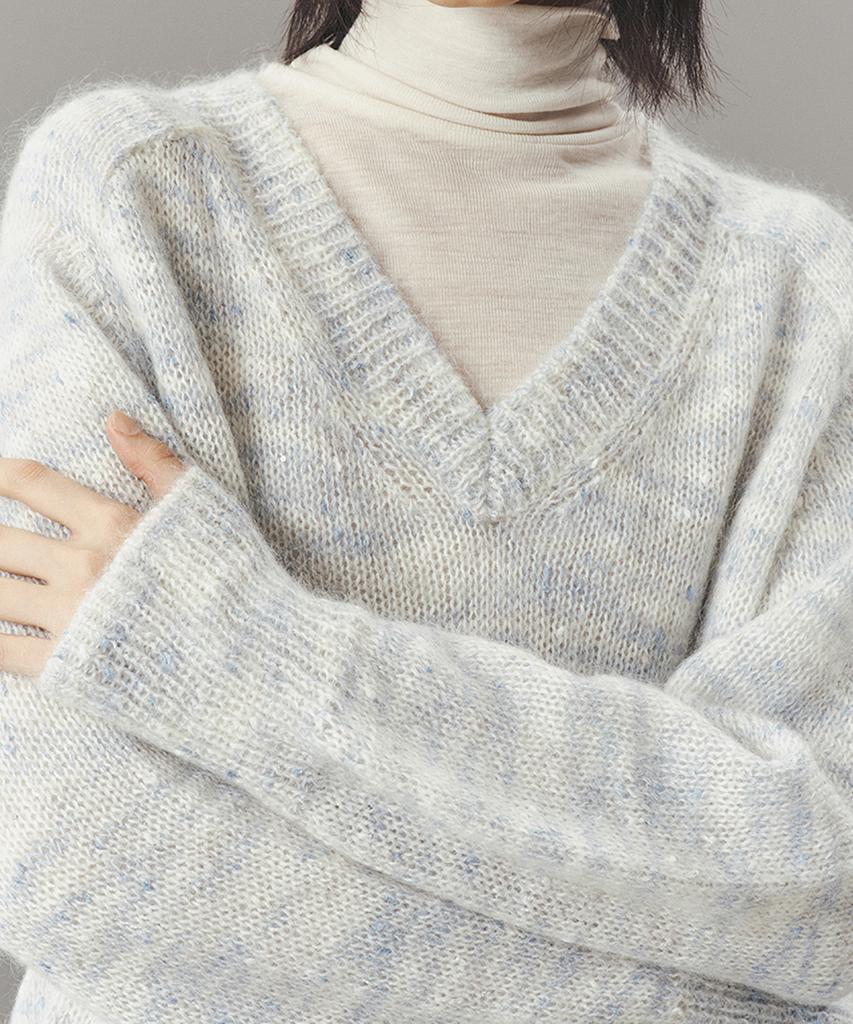 AHWE Mohair V-Neck Sweater_Blue