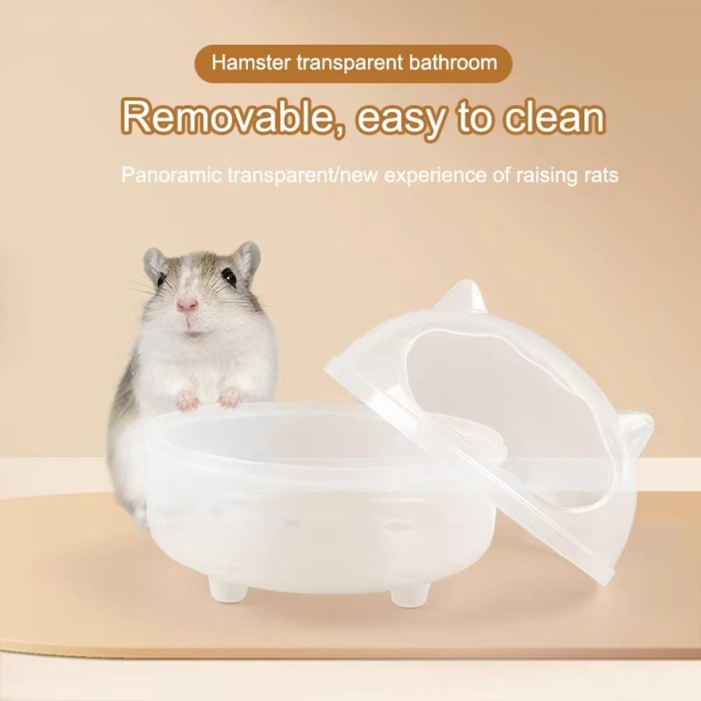 Splash-proof Hamster Bathtub Transparent Small Animals Sandbox New Hamster Bathroom Pet Supplies