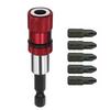 Red/Blue/Silver Hex Shank Magnetic Holder + 5pcs Drill Screwdriver Bits