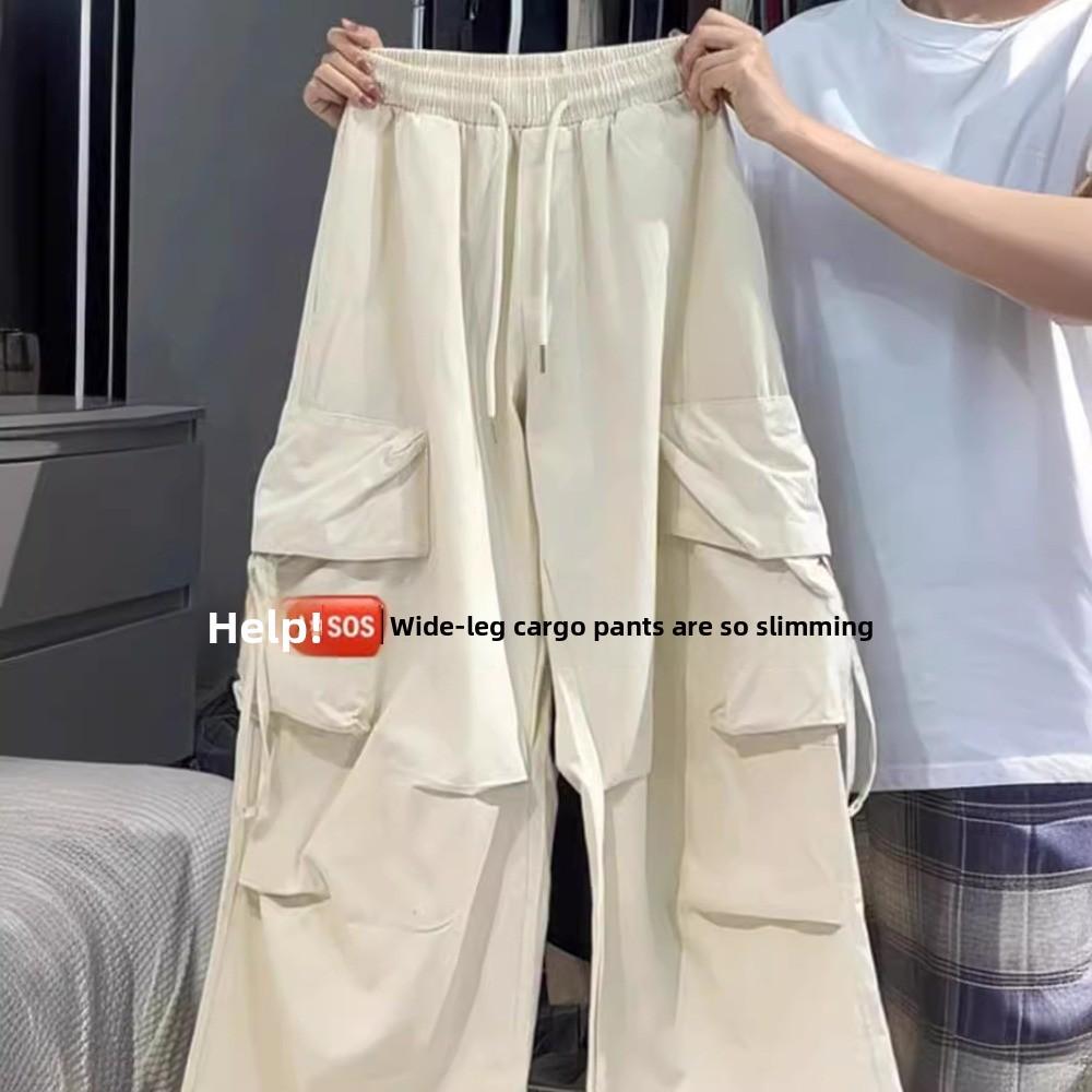 American Retro Hot Girl Cargo Pants, Women Loose Hip Hop Streetwear Trousers, Trendy Wide Leg Casual Dance Long Pants