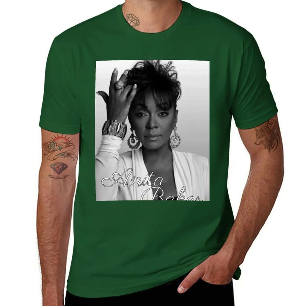 Anita Baker T-Shirt schnell trocknend Sportfans Oversize T-Shirts für Herren Baumwolle