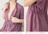 Maternity Open Front Can Be Used for a Long Time After Giving Linen Style Drost Short Sleeve One Pregnancy Purple 10307160 [ANGELIEBE] Dress, Birth,