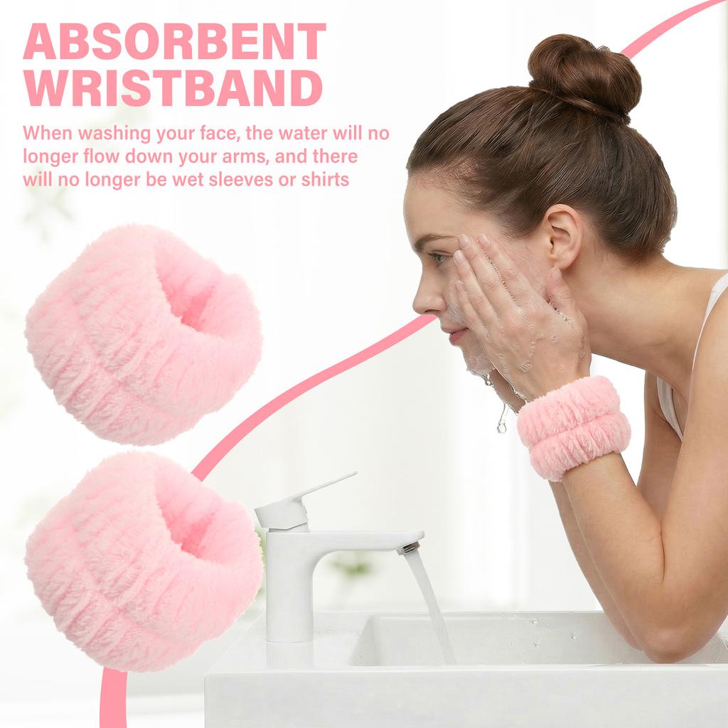 Wash Face and Wrist Band Absorb Water Sweat Wiping Bracelet Hairband Moisture Proof Sleeve Wrist Guard Absorbent Wrist Sweatband