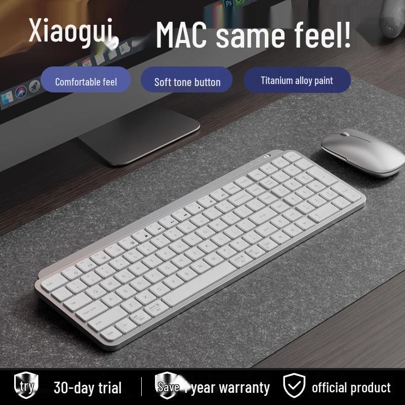 Thin Dual-Mode Wireless Bluetooth Keyboard & Mouse Set for MacBook, Laptop, Phone, iMac