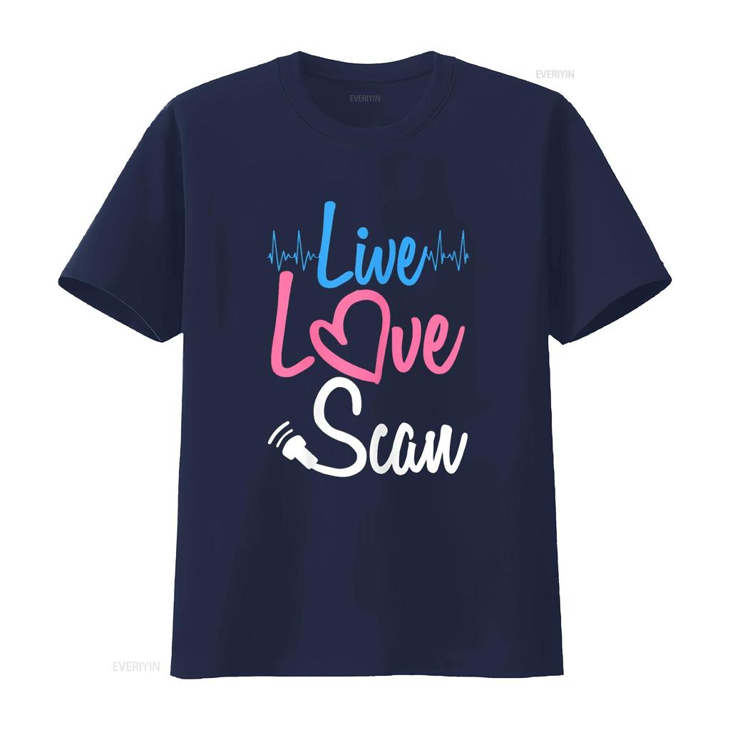 Ultrasound Tech Sonographer Live Love Scan T Shirt vintage Washed graphic Unisex Stylish streetwear Stretched Casual homme Soft
