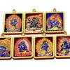 Schwarzer Dzambala Sechsarmiger Mahakala Thangka Anhänger mit Fünf Reichtumsgöttern und Ga'u Box Kette