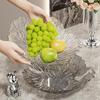Transparente Obst- und Snack-Präsentationsplatte mit hohem Fuß: Modernes Licht-Luxus-Design für Wohnzimmer-Couchtische.