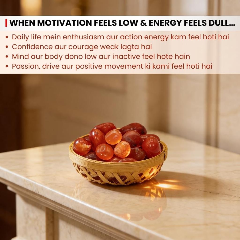 Plus Value Natural Red Carnelian Crystal Pebbles Tumbled Stones for Vastu Feng Shui Aura Chakra Reiki Healing Home Office Decor Showpiece Decorat