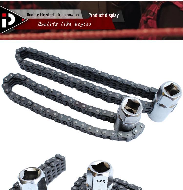 Double Chain Sleeve Oil Filter Wrench for Disassembly and Assembly in Auto Repair