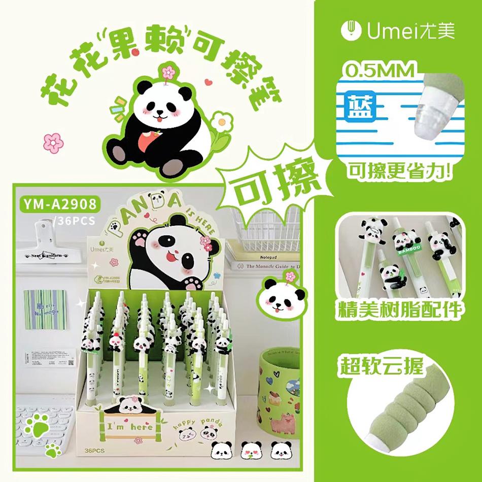 Panda Erasable Gel Pen Set 0.5mm Blue Friction pen for writing School Office supplies Kawaii Cute Korean Stationery