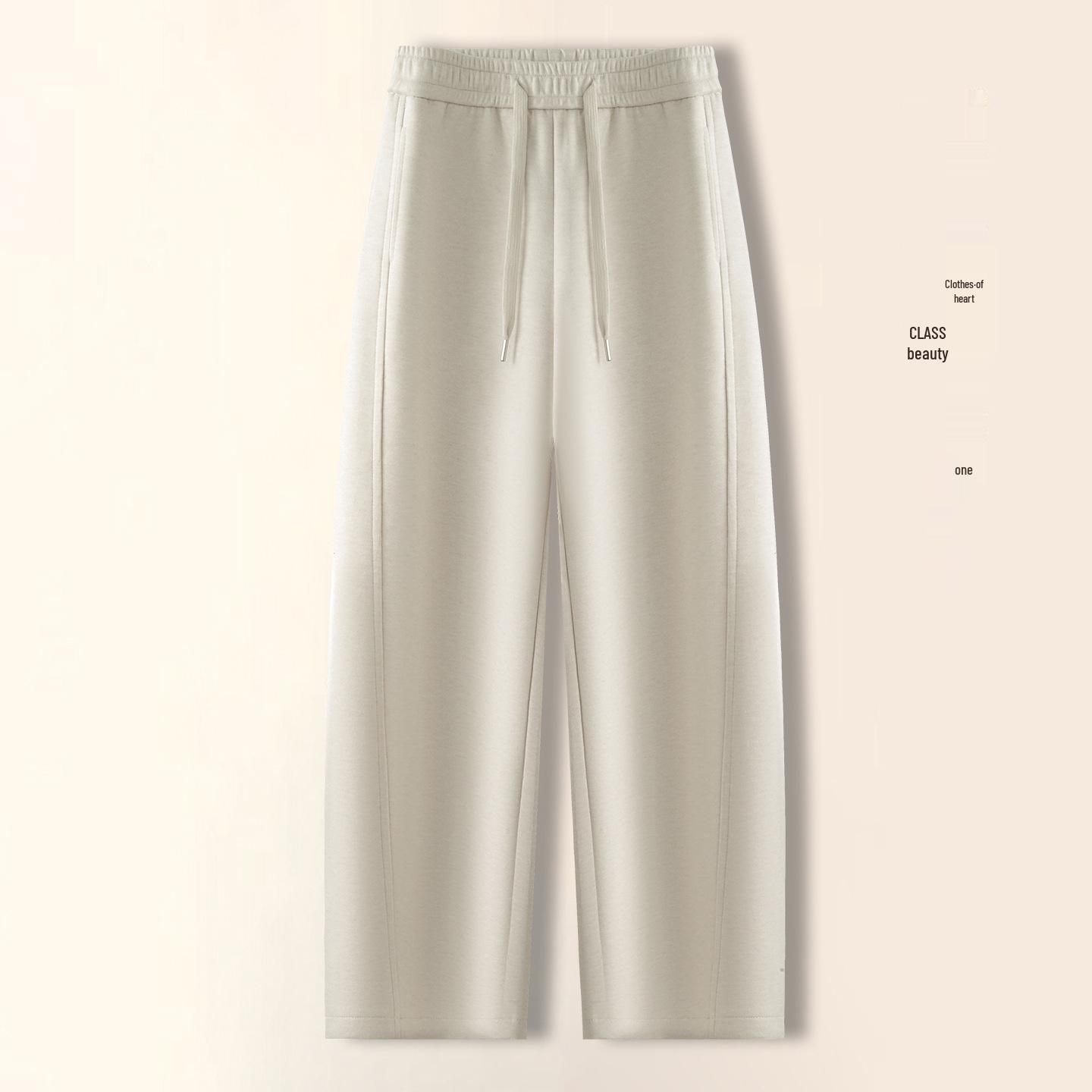 

2025 Winter High Waist Wool Fleece-Lined Pants – Curved & Straight Leg Options 26 світло-бежевого кольору