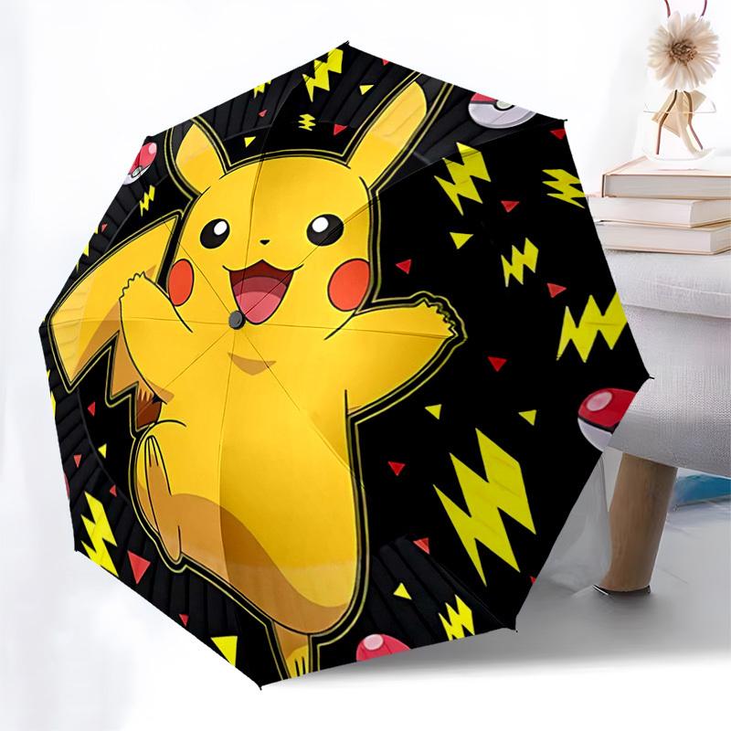 

1pc Pikachu Pokémon Umbrella - Automatic Opening & Closing, Portable 3-Fold Design, 8-Rib Iron Frame, Outdoor, Perfect Gift for Fans, Travelers, Daily