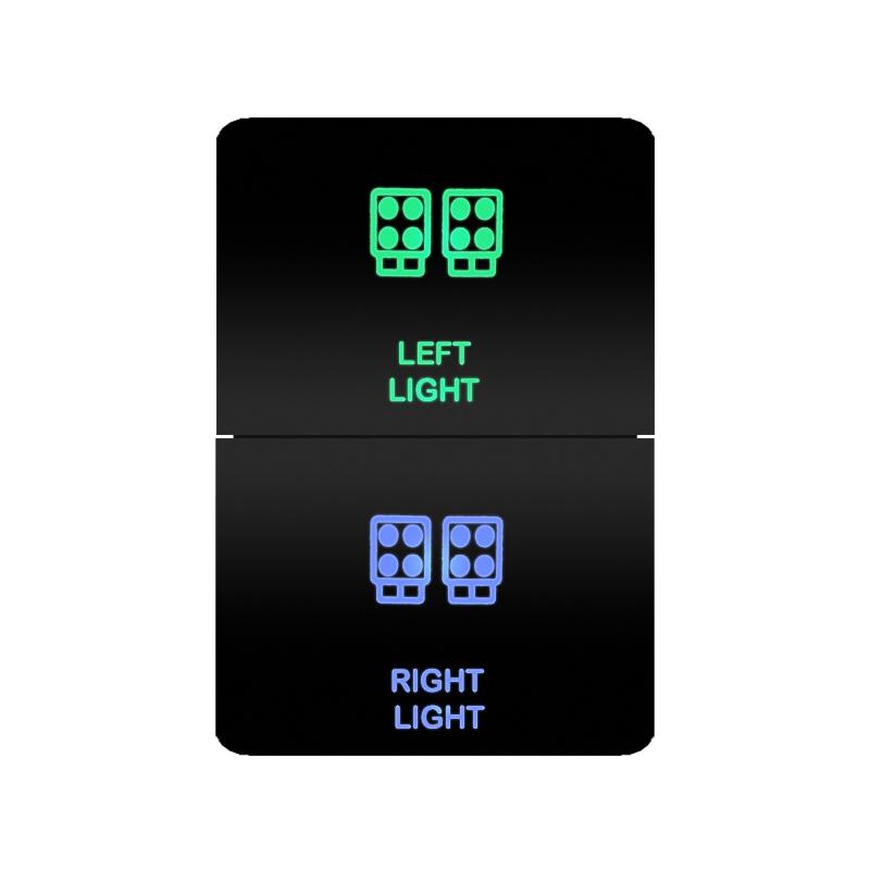12V Green Blue Light Dual Button Switch ON OFF /Momentary Push Switch For Toyota 4Runner FJ Cruiser Landcruiser Camry RAV4 Prado Relays 5