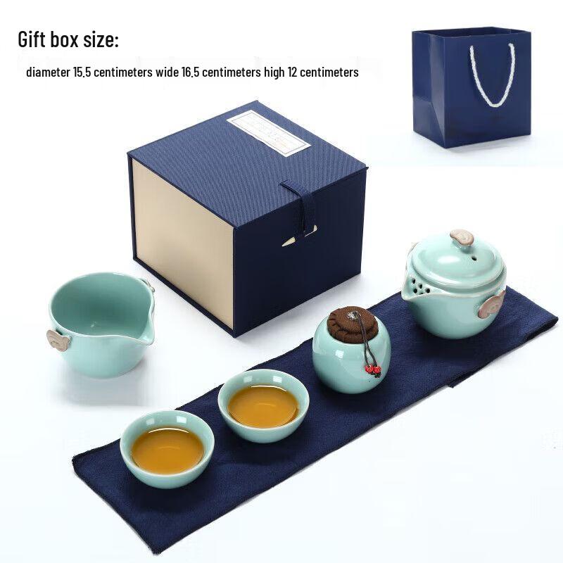 Ru Kiln Portable Ceramic Travel Tea Set