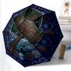 Hammer Glass Pattern Umbrella, Portable and Foldable Design, 8 Ribs, a Casual Accessory for Halloween, Christmas, and Birthday Gifts.