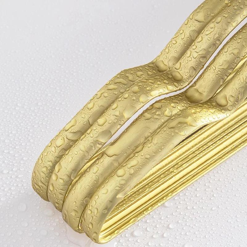 Złoty Wieszak na Ubrania Matowy Solidny Stop Aluminium Wieszaki Ekspozycyjne na Ubrania Spodnie Organizer do Garderoby Suszarka Balkonowa