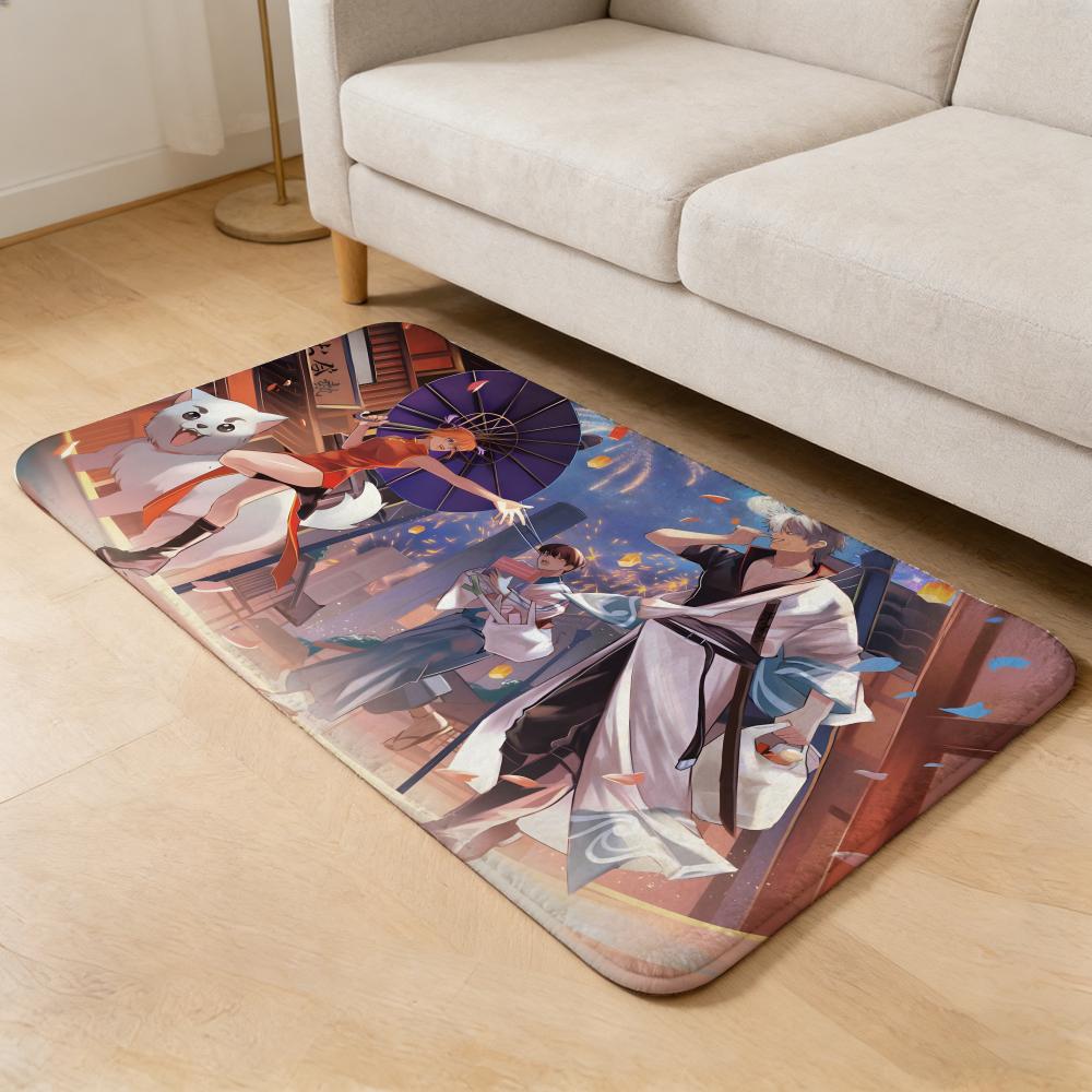 Hilarious G-Gintama Floor Mat Flannel Door Mat Non-Slip Absorbent Washable Indoor Home Rug
