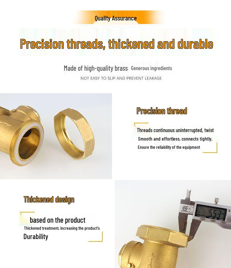 Copper Horizontal Bathroom Double Backflow One-Way Check Valve, Household Water Pipe Fittings, Non-Return Valve, 4/6 inch (DN20/25).