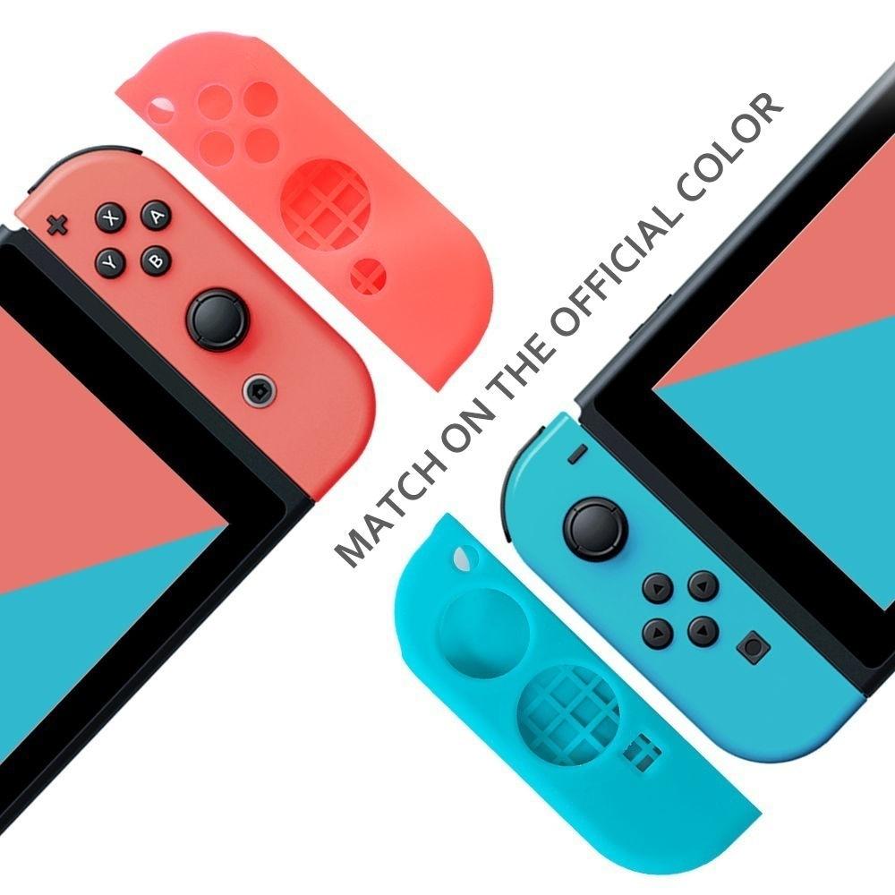 2 Pcs 1 Pair  Anti-slip Silicone Controller Protector Case Cover + 1 Pair Joystick Thumb Stick Grip
