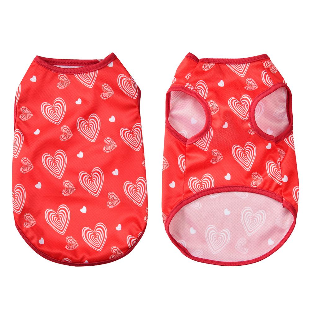 Soft Dog Clothes For Small Medium Dogs Cats Summer Breathable Love Print Puppy Vest T-shirt Schnauzer French Bulldog Pet Coat