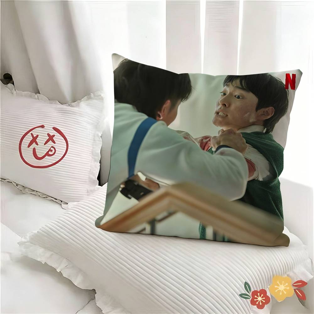 pc All Of Us Are Dead TV Pillow Case Fashion Square Pillowcase Bedroom Sofa Room Ins Decoration Leisure