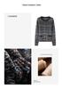 Women's Fashionable Cashmere Cardigan - Round Neck, Inlaid Pattern, Loose Fit, Warm for Autumn/Winter