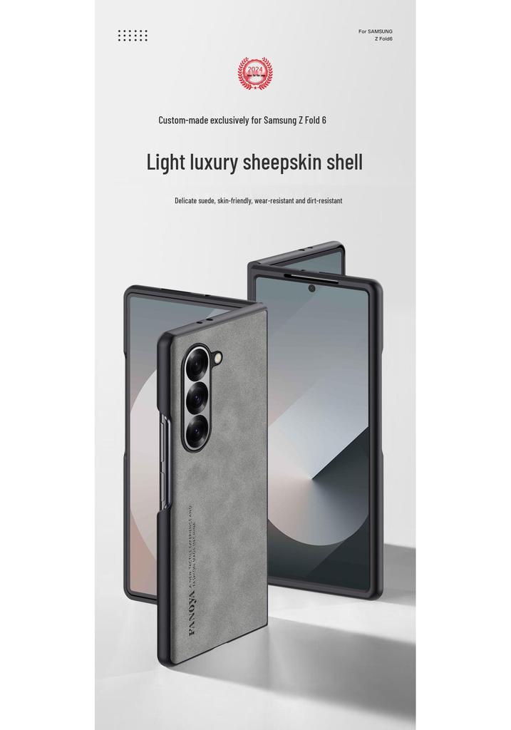 Samsung Z Fold7/6/5 Light Luxury Leather Texture Protective Phone Case