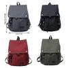 Versatile Student PU Backpack Water Resistant Large Flap Cover Drawstring Daypack School Book Bag for Daily Essential