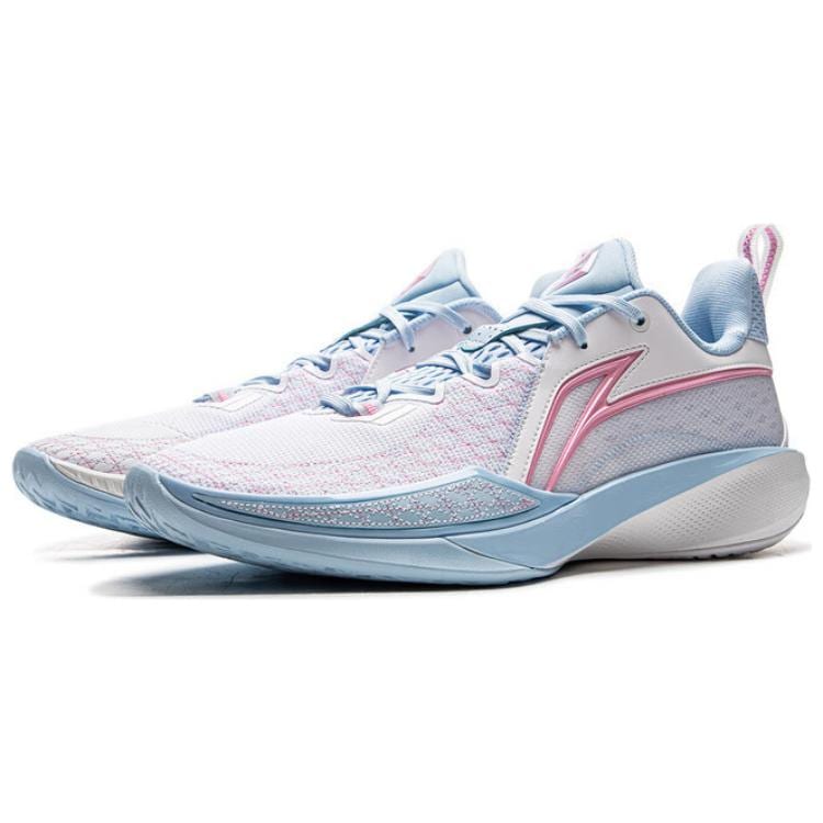 Li Ning Speed 2 Confortables Et Tendance Antidérapantes Amortissantes Basse Coupe Chaussures de Basketball Homme Blanc Bleu ABAV009-2