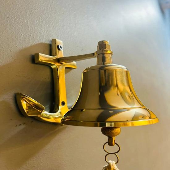 Solid Brass Door Anchor Bell Polish Nautical Maritime Decor 12.7 Cm