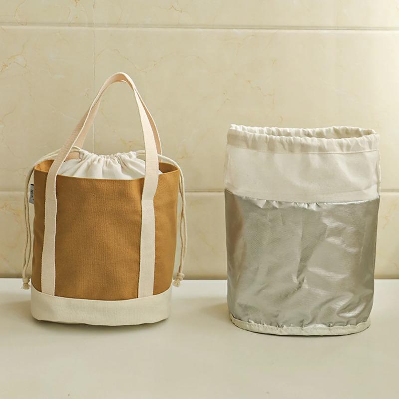 Japanese-style thickened wear-resistant canvas lunch bag, portable lunch bag, portable lunch bag for students and office workers
