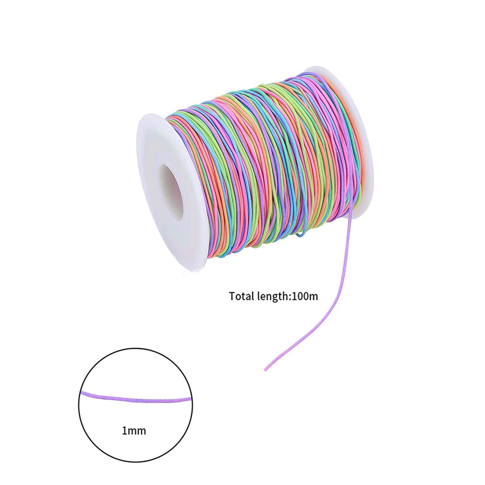 

2X Elastic Cord, Beading Cords Threads, Rainbow Color Stretch String Cord, Fabric Crafting String For Bracelet різнокольоровий