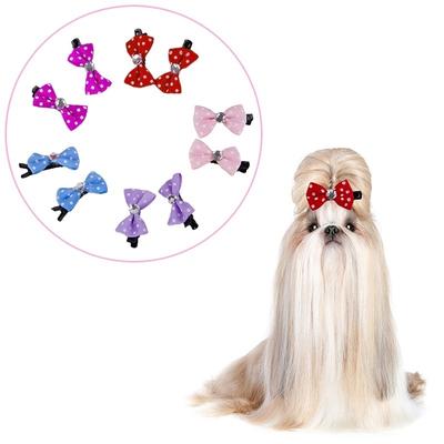 10pcs Colorful Dog Bows Pet Hair Grooming Accessories Decorations Handmade  Boutique Hair Clips